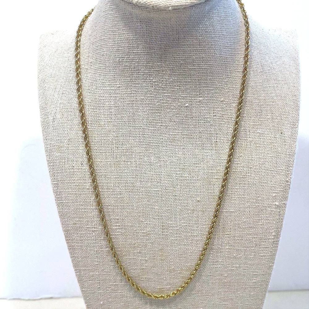 Love Earth Peru 925 1/8 14K Gold Sterling Silver Rope Chain Necklace 20" 11g